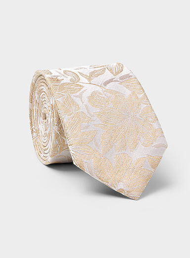 La cravate &eacute;troite jacquard floral