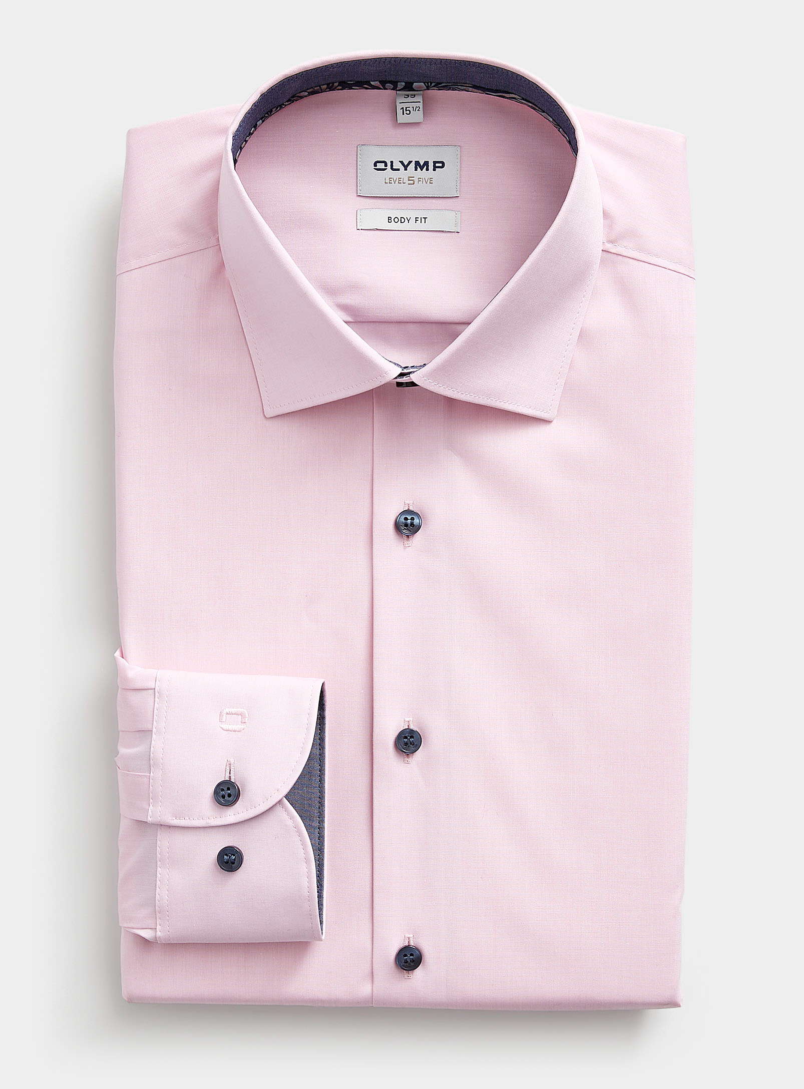 Olymp Contrast Underside Colourful Shirt Modern Fit In Pink