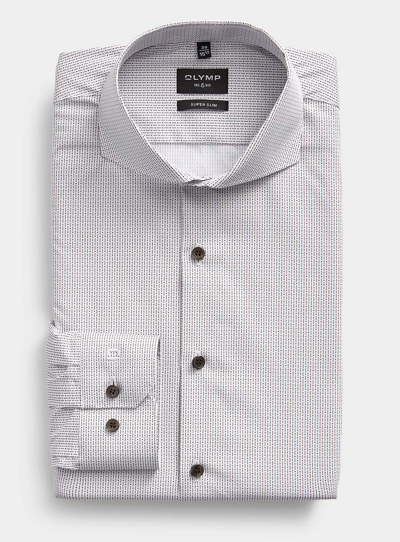 Olymp - La chemise lignes pointées Coupe ajustée