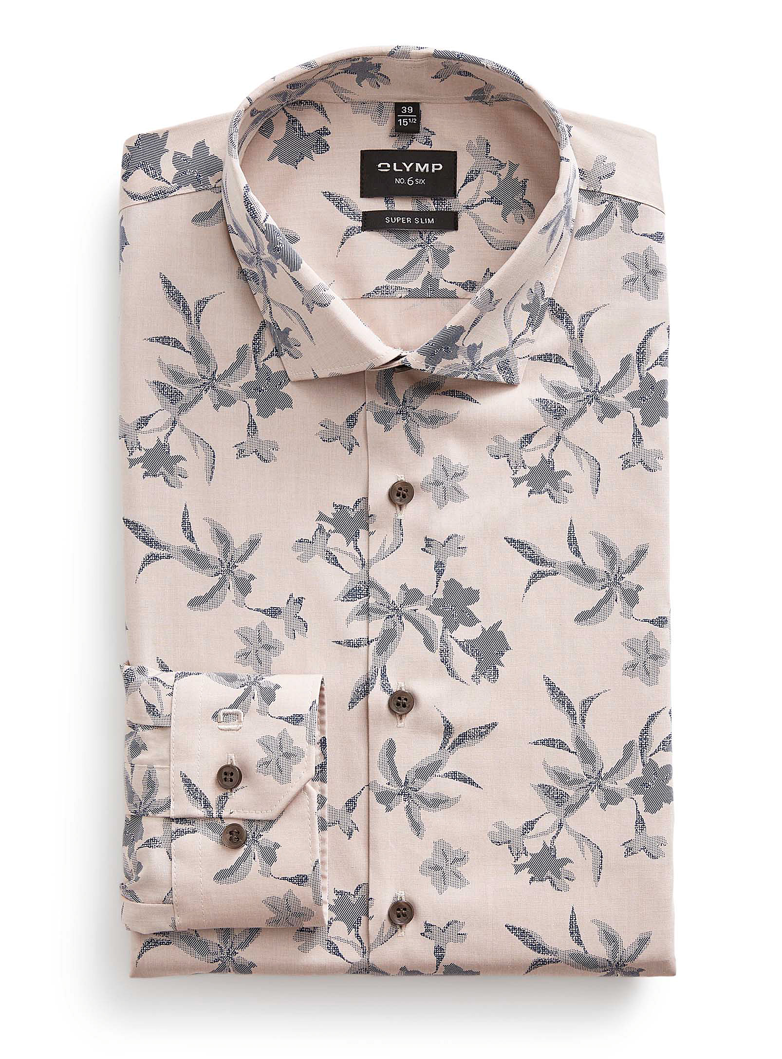 Olymp - Men's Hatched flower shirt Slim fit
