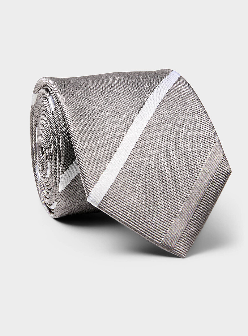 Contrast stripe skinny tie product image (primary)