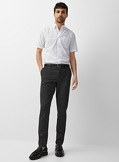 Charcoal-grey herringbone pleated pant, Le 31, Shop Men's Pants in New  Proportions