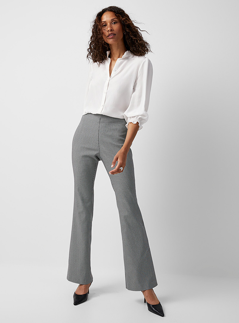 Houndstooth stretch flared pant