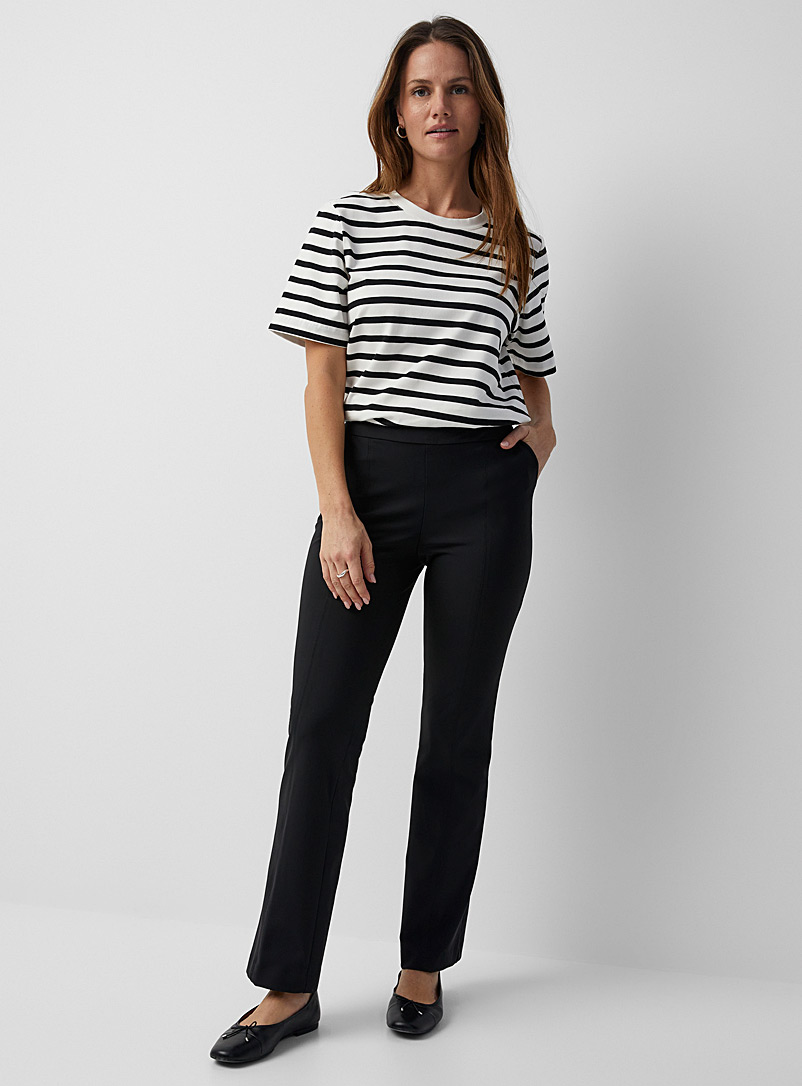 Flared Jersey Trousers - Black - Ladies