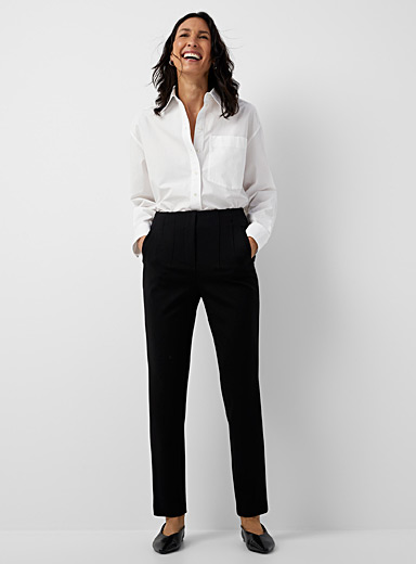 Contemporaine Black Darted waist slimming pant for women