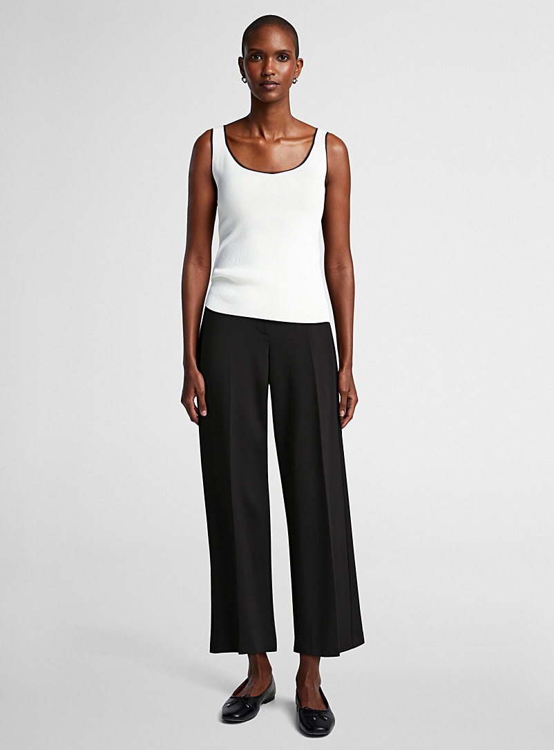 Up! Black Ponte wide-leg cropped pant for women