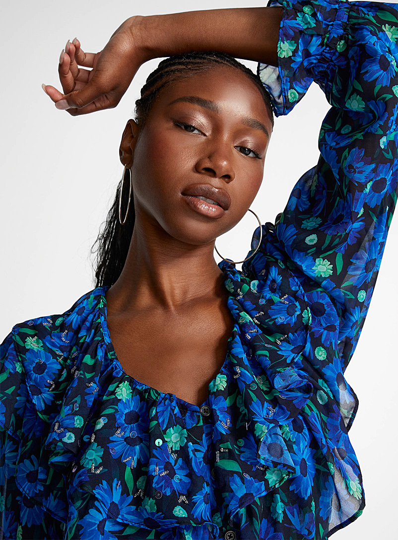 Sparkling ruffle pattern blouse | Icône | | Simons