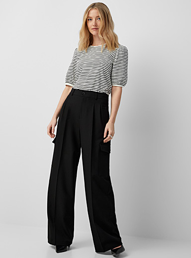 Jeremy high waisted wide leg ponte pant, Sustainable women's clothing made  in Canada