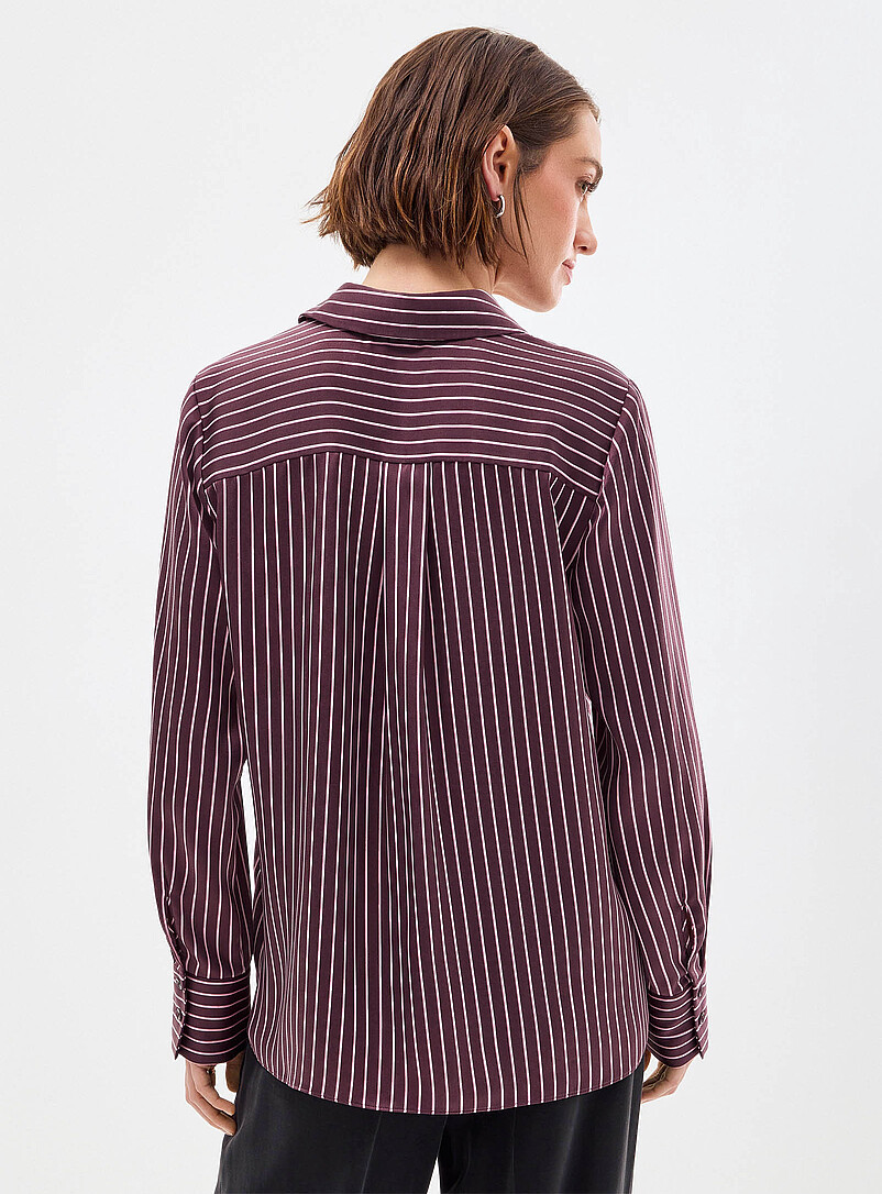 Contemporaine White Satiny banker-stripe shirt for women