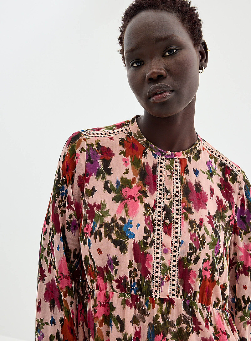 Contemporaine: La robe chiffon floral bordures crochet&eacute;es Assorti pour femme