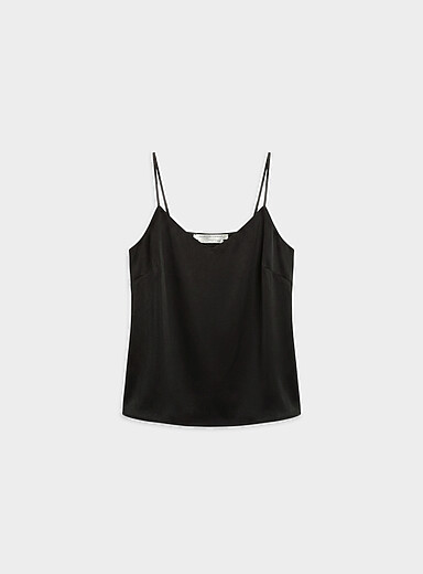 Contemporaine: La camisole satin fluide Noir pour femme