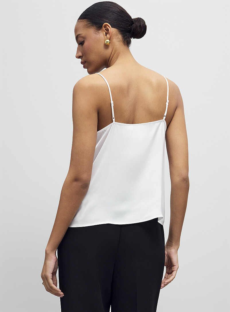Contemporaine: La camisole satin fluide Bleu marine - Bleu nuit pour femme