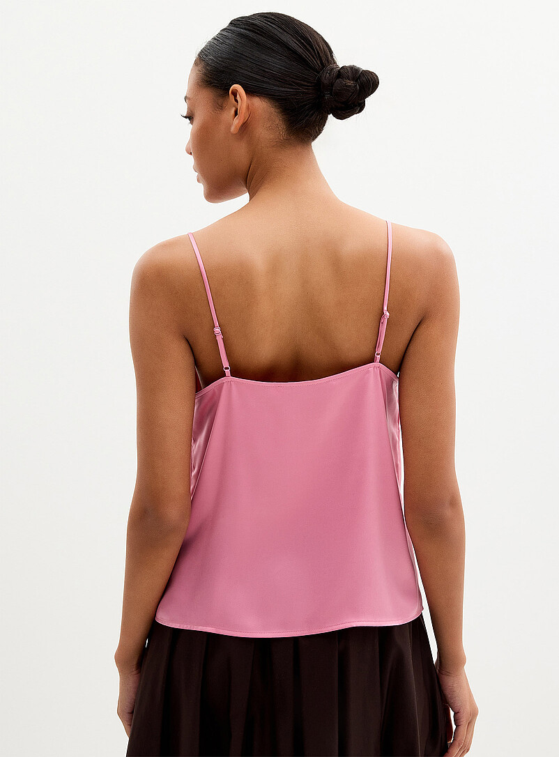 Contemporaine: La camisole satin fluide Bleu marine - Bleu nuit pour femme