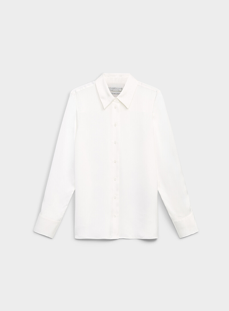 Contemporaine Black Loose fluid satin shirt for women