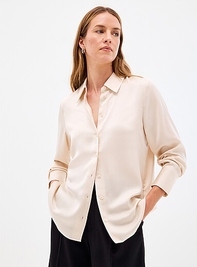 La chemise ample satin fluide