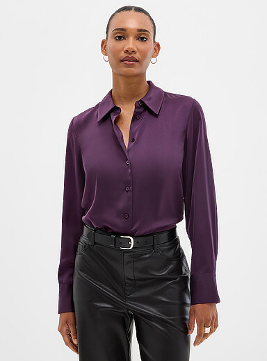La chemise ample satin fluide