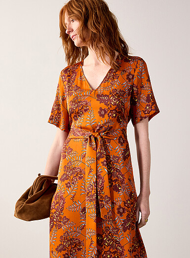 Spicy bouquet silk dress