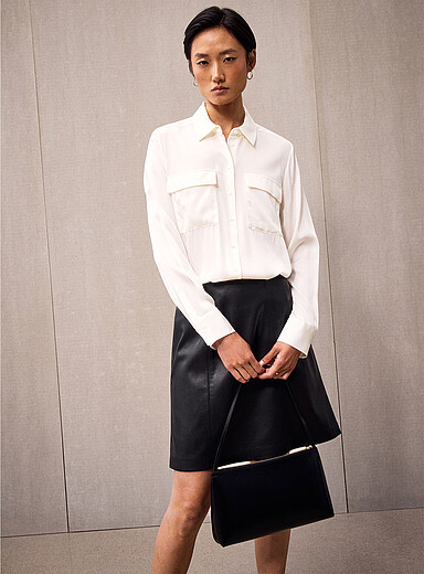 La chemise soie extensible poches rabat