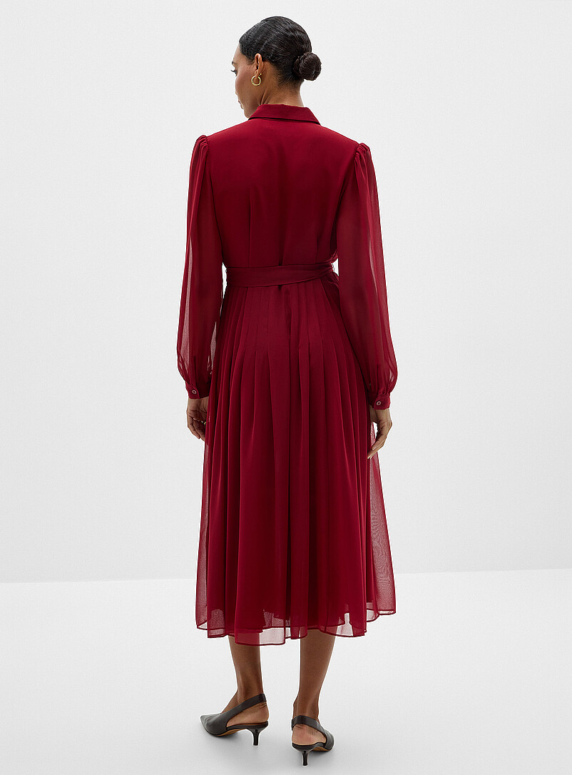 Pleated chiffon shirtdress | Contemporaine | Long Dresses & Maxi Dresses For Women