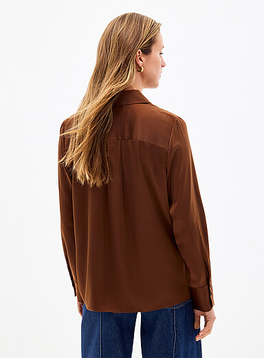 Loose fluid satin shirt product image 4