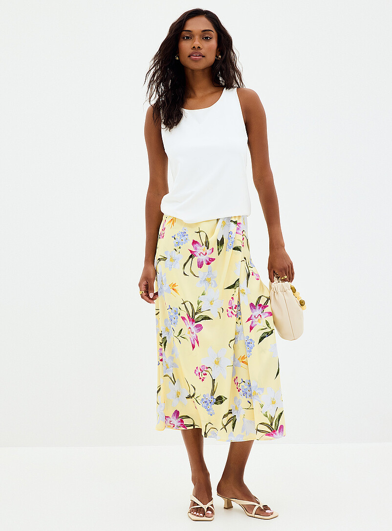 Sunny blooms satiny skirt product image (primary)