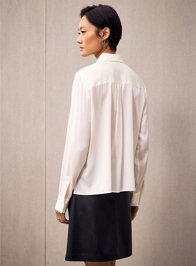 Flap pockets stretch silk shirt product image 2
