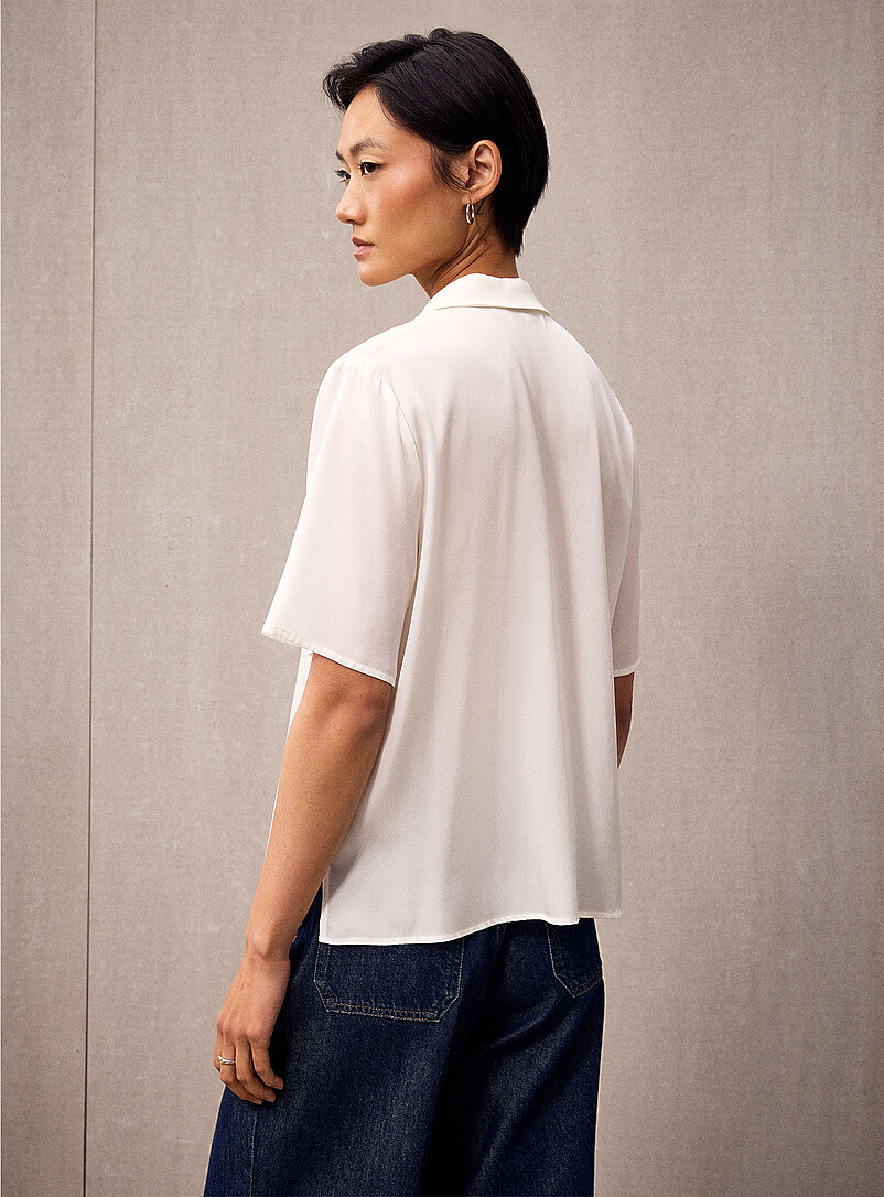 Stretch silk notch collar shirt product image 2