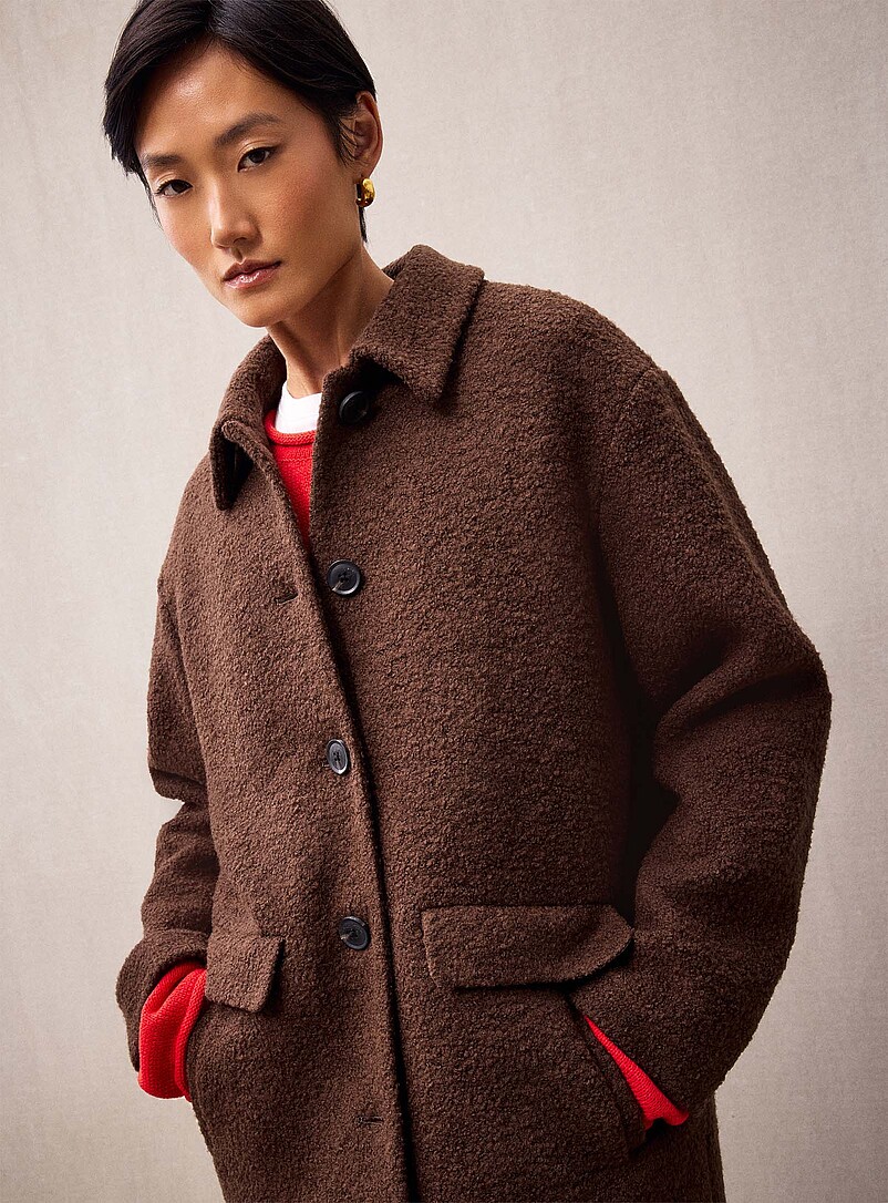 High-pile fleece half-length shirt-collar coat product image 2