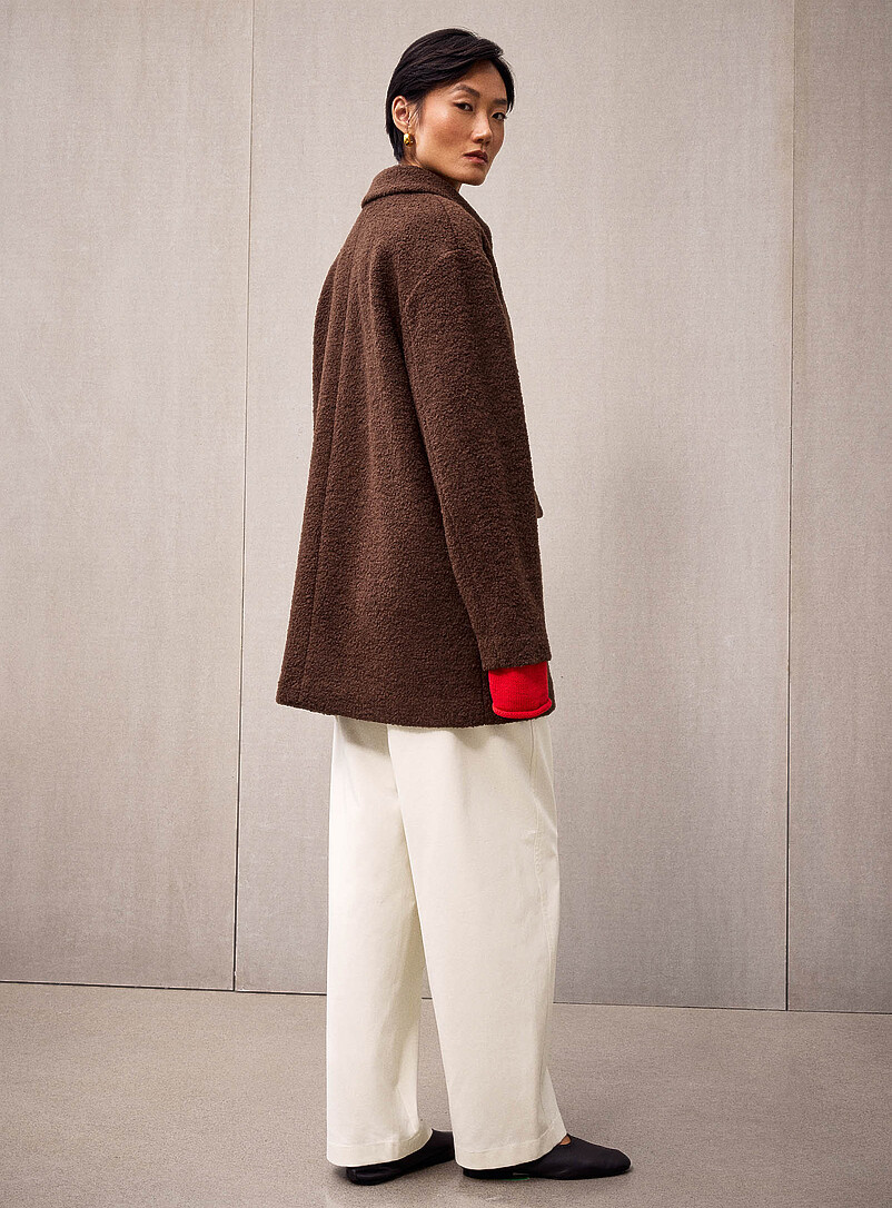 High-pile fleece half-length shirt-collar coat product image 3