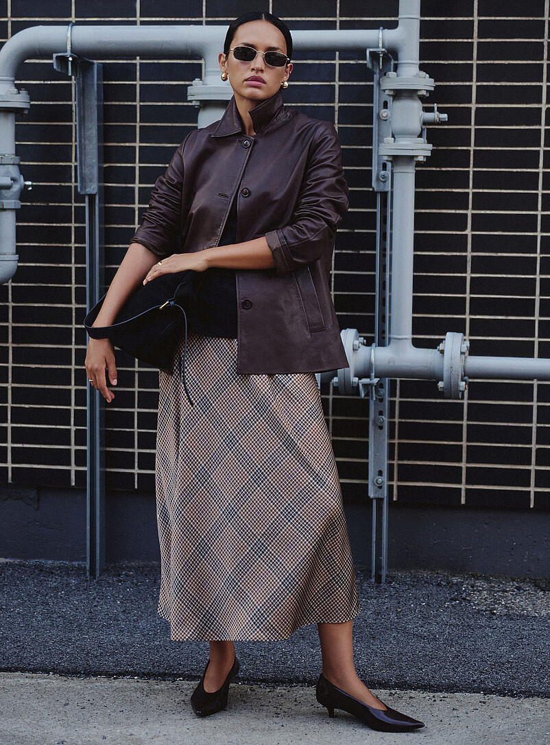 Printed Satin Maxi Skirt