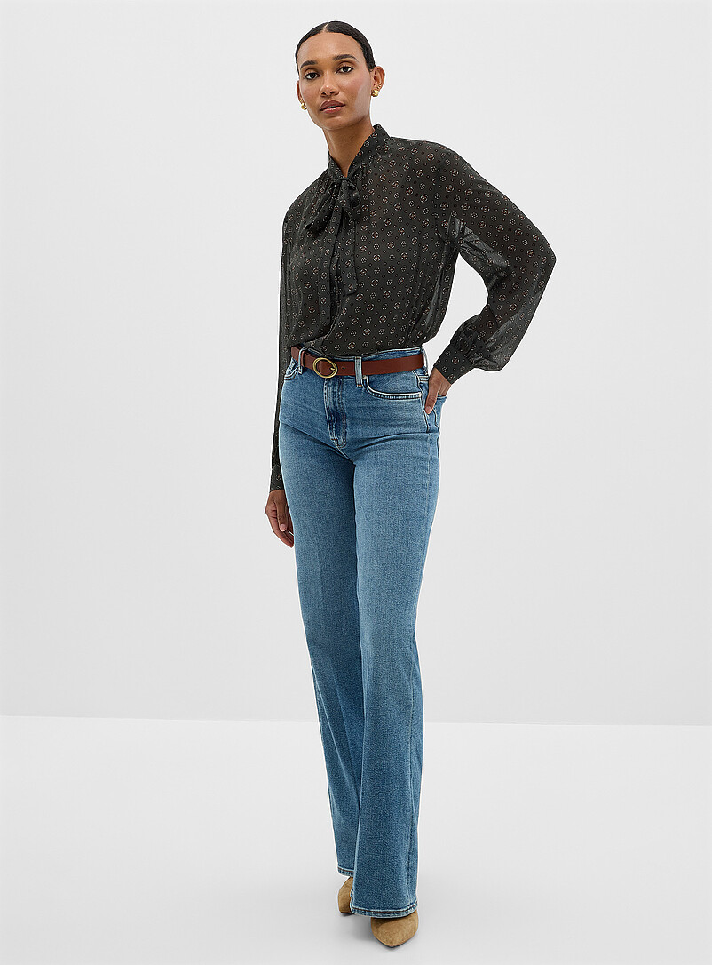 Mosaic chiffon tie-neck blouse product image 2