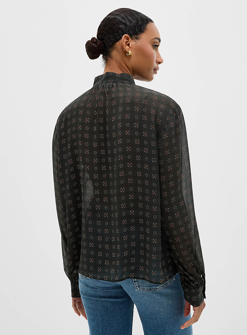 Mosaic chiffon tie-neck blouse product image 3