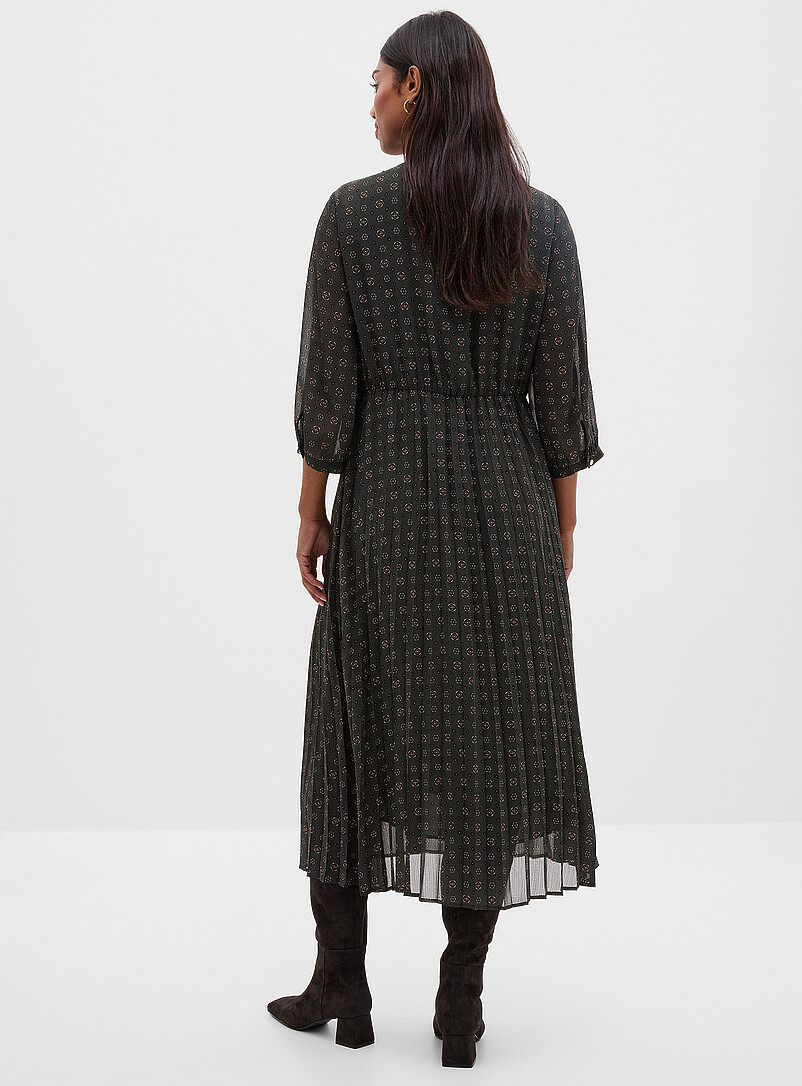 Medallion mosaic pleated chiffon dress product image 3