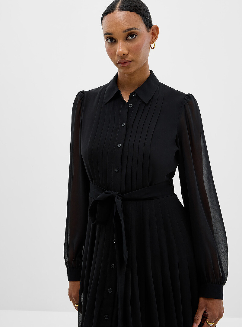 Pleated chiffon shirtdress product image 2