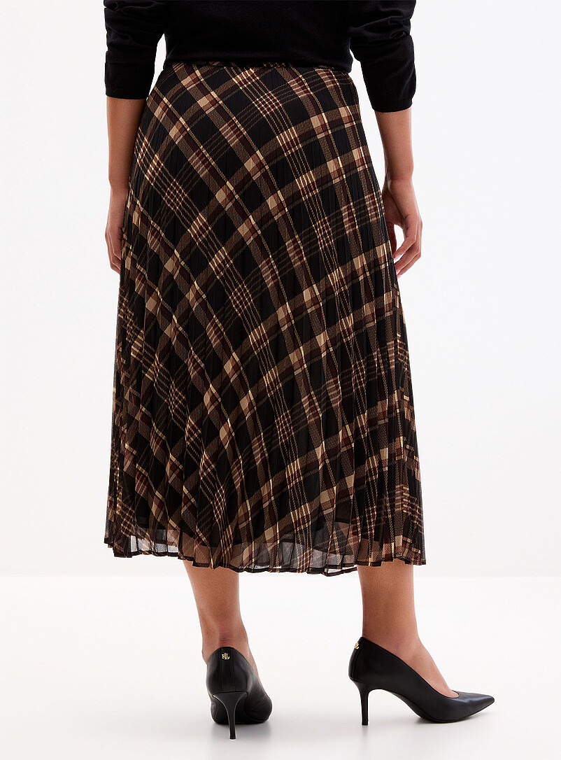 Nocturnal plaid pleated chiffon skirt product image 3