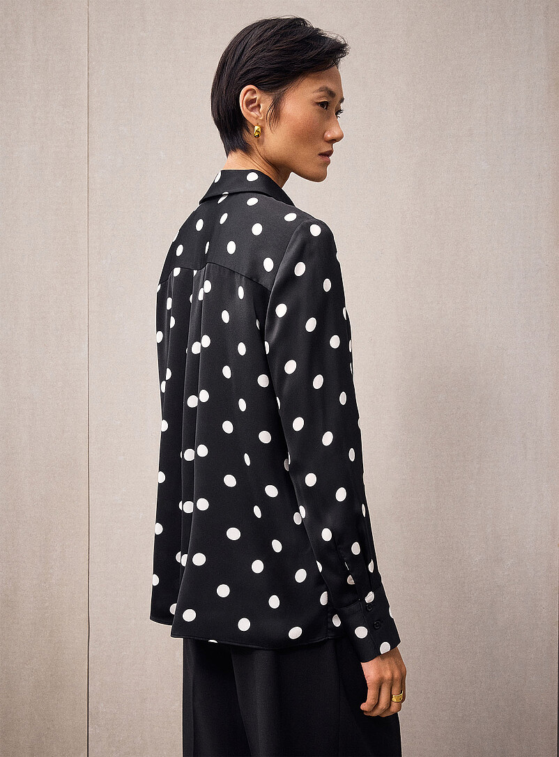 Loose polka-dot satin shirt product image 2
