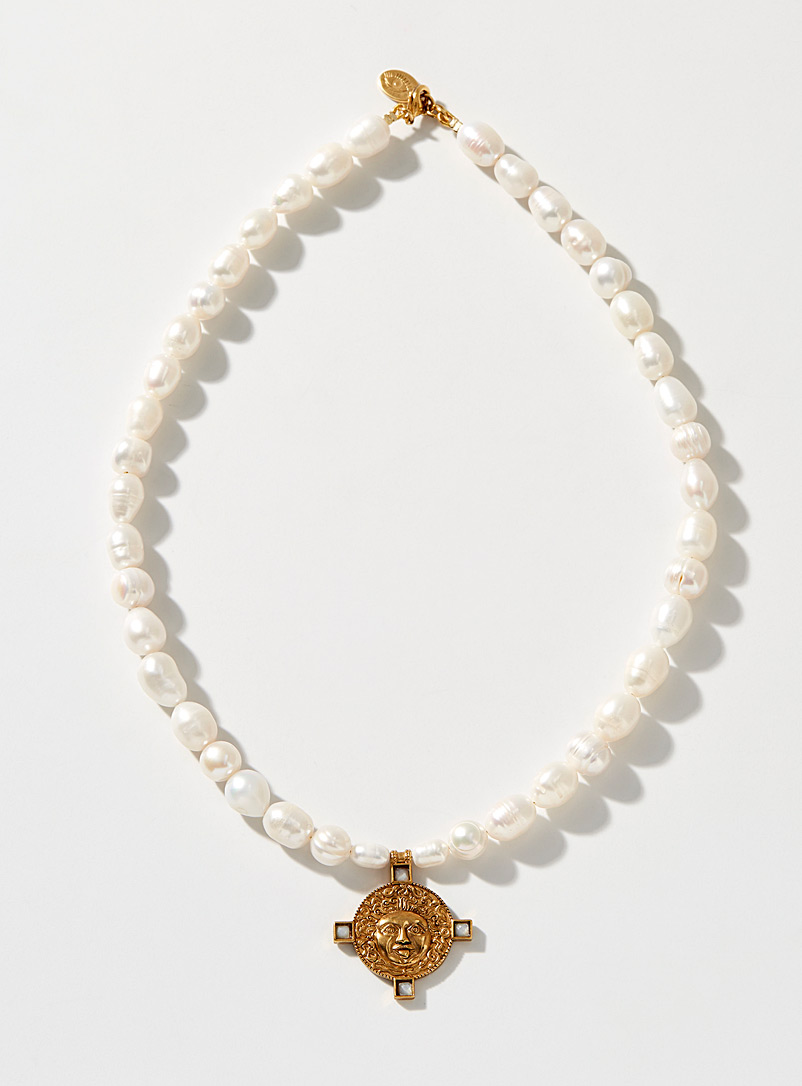 LA2L: Le collier de perles Medusa Blanc pour femme