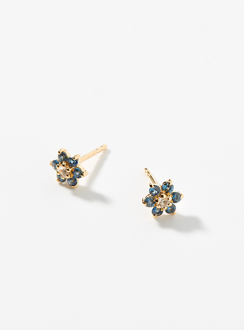 Trois petits points Assorted Sapphire flower earrings for women