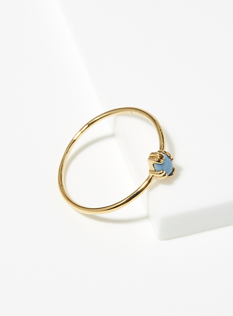 Trois petits points Blue Blue single-stone ring for women