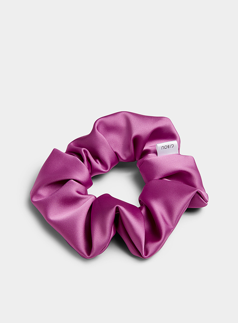 Gibou Purple Satin scrunchie for women