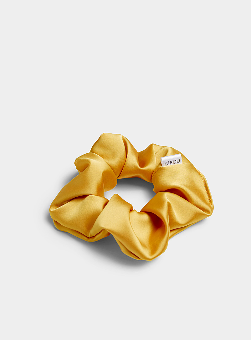 Gibou Bright Yellow Satin scrunchie for women