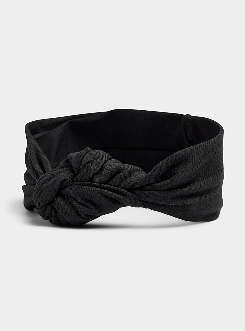 Gibou Black Oversized knot headband for women