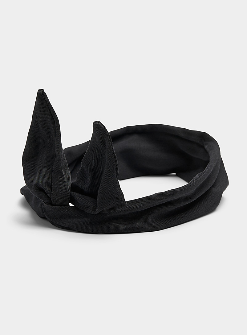 Gibou Black Black ultra-soft tie headband for women