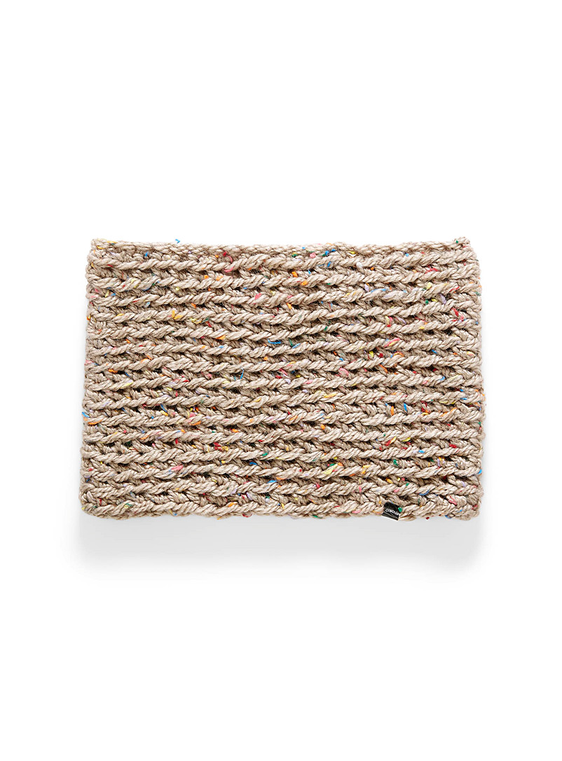 Gibou Cream Beige Twisted knit neckwarmer for women