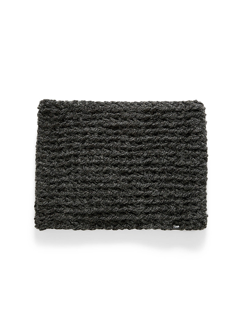 Gibou Grey Twisted knit neckwarmer for women