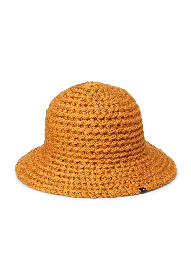 Gibou Cream Beige Twisted crochet wool bucket hat for women
