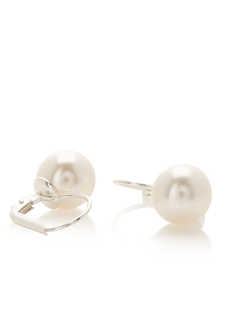 Clio blue White Precious pearl earrings for women