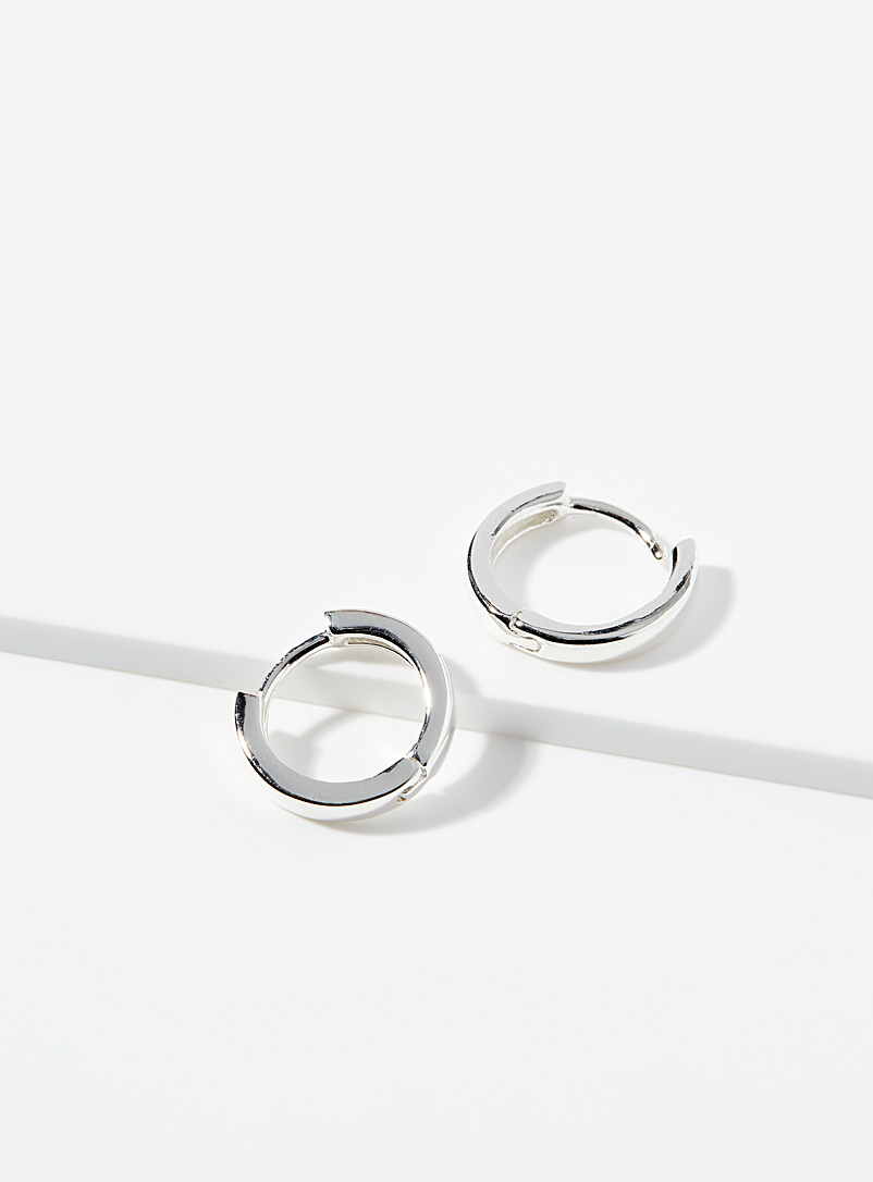 Clio blue: Les anneaux argent sterling effet double Argent pour femme