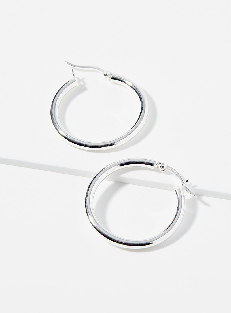 Clio blue Silver Sterling silver hoops for women