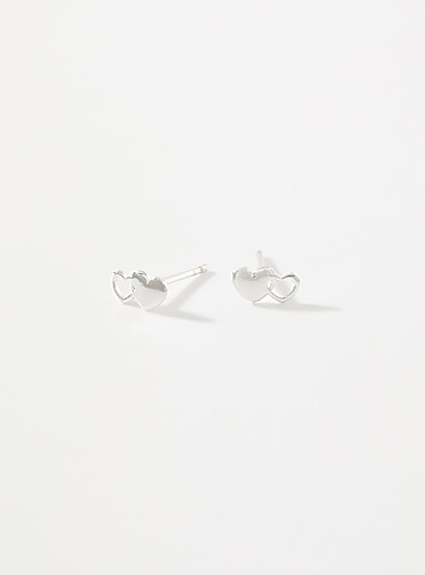 Small interlaced heart earrings